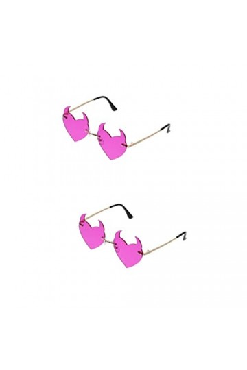 SOIMISS 2 Pièces Lunettes De Soleil En Forme De Coeur Lunettes De Soleil Tendance Pour Femmes Lunettes De Fête Dhalloween Lu