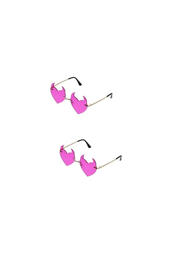 SOIMISS 2 Pièces Lunettes De Soleil En Forme De Coeur Lunettes De Soleil Tendance Pour Femmes Lunettes De Fête Dhalloween Lu