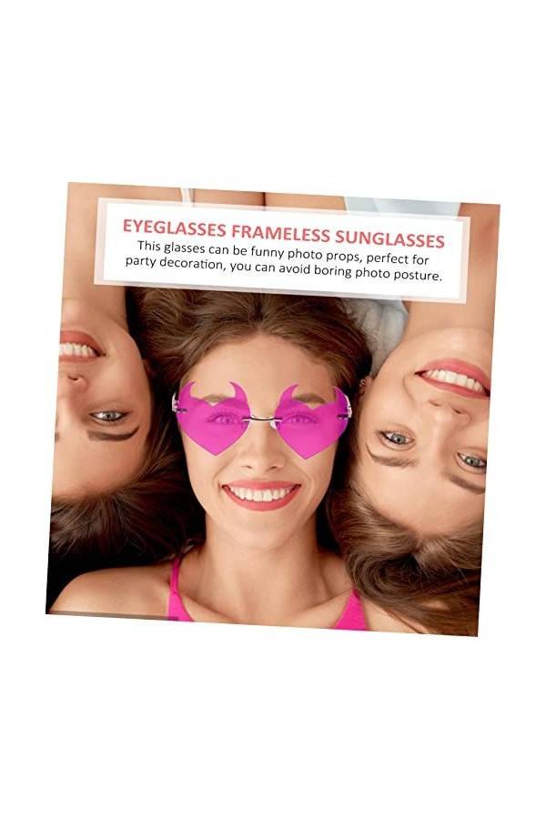 SOIMISS 2 Pièces Lunettes De Soleil En Forme De Coeur Lunettes De Soleil Tendance Pour Femmes Lunettes De Fête Dhalloween Lu