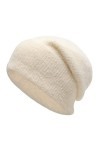 ZLYC Bonnet dhiver souple en tricot côtelé chaud pour homme et femme, Blanc uni., taille unique