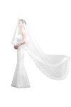 Voile de Mariée avec dentelle sur les bords Voile de Marriage Longue de 5 Mètres élégant Beau Blanc Nuptiale Accessoires de M