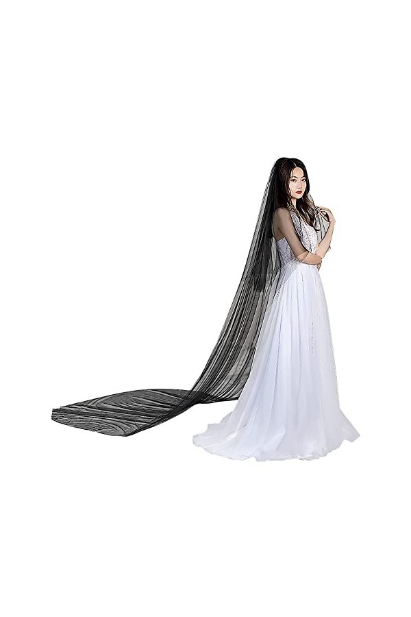 Voile de Mariée avec dentelle sur les bords Voile de Marriage Longue de 5 Mètres élégant Beau Blanc Nuptiale Accessoires de M
