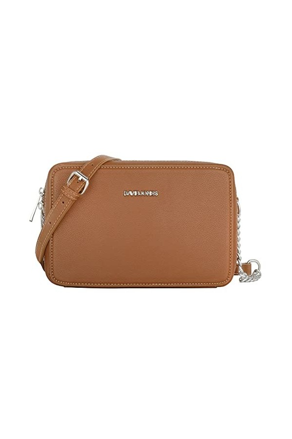 David Jones - Petit Sac Bandoulière Rectangulaire Femme - Sac à Main Chaîne Porté Epaule Cuir PU Rigide - Sac Rectangle Compa