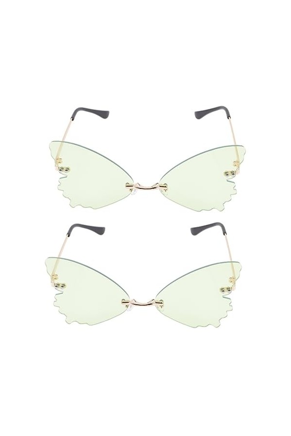 GALPADA 2 Pièces Lunettes De Soleil Sans Monture Espejuelos Para Mujer Lunettes Femme Lunettes Deguisement Lunettes Papillons