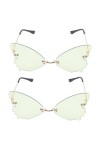 GALPADA 2 Pièces Lunettes De Soleil Sans Monture Espejuelos Para Mujer Lunettes Femme Lunettes Deguisement Lunettes Papillons