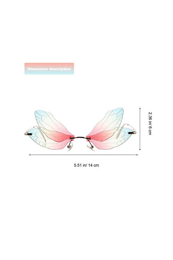 SOIMISS 2 Paires Lunettes Rétro Steampunk Lunettes De Soleil De Mode Pour Femmes Ailes De Fées Pour Femmes Lunettes Aile De F