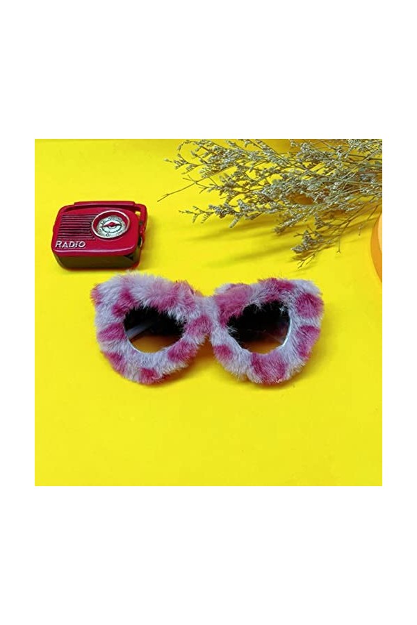 CSRP Lunettes de Soleil œil de Chat à la Mode Femmes Rose Doux Fourrure Velours Lunettes de Soleil Dames Nuances à la Main Lu