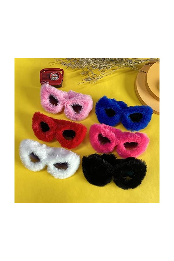 CSRP Lunettes de Soleil œil de Chat à la Mode Femmes Rose Doux Fourrure Velours Lunettes de Soleil Dames Nuances à la Main Lu