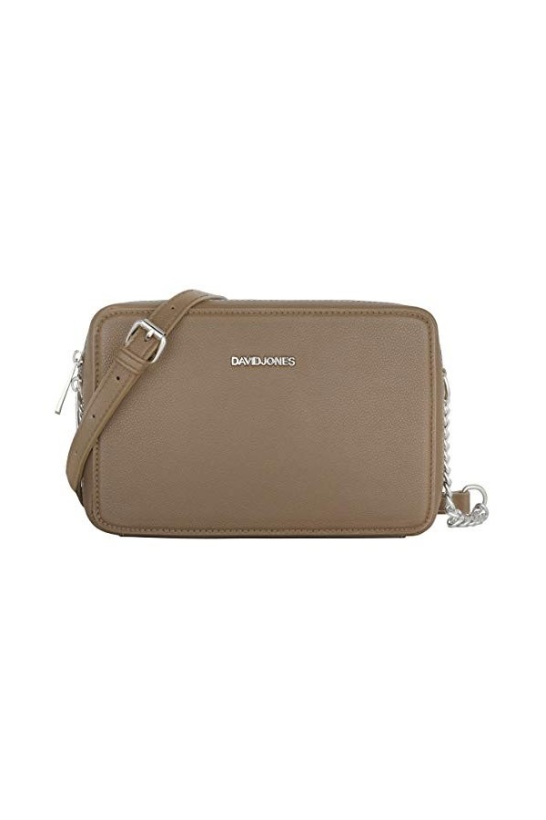 David Jones - Petit Sac Bandoulière Rectangulaire Femme - Sac à Main Chaîne Porté Epaule Cuir PU Rigide - Sac Rectangle Compa