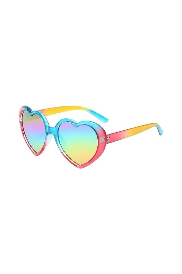 RUNHUIS Lunettes de soleil tendance polarisées en forme de cœur - Pour homme et femme - Style rétro - Pour fête et festival, 