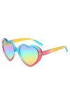 RUNHUIS Lunettes de soleil tendance polarisées en forme de cœur - Pour homme et femme - Style rétro - Pour fête et festival, 