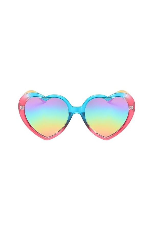 RUNHUIS Lunettes de soleil tendance polarisées en forme de cœur - Pour homme et femme - Style rétro - Pour fête et festival, 