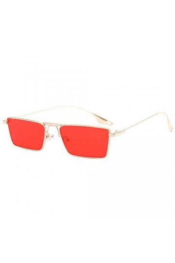 OGOBVCK Lunettes de soleil carrées pour femmes Protection contre les rayons ultraviolets des métalliques pour hommes et femme