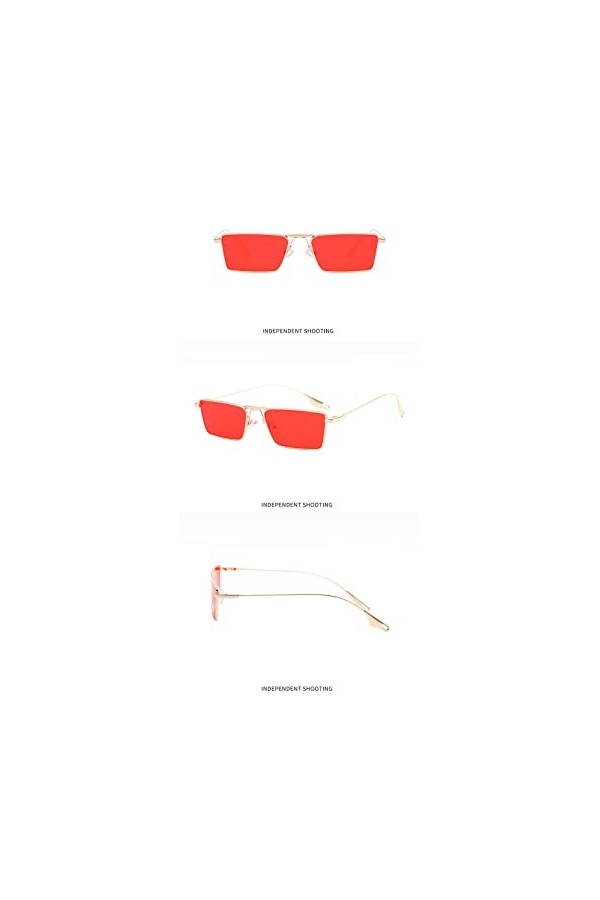 OGOBVCK Lunettes de soleil carrées pour femmes Protection contre les rayons ultraviolets des métalliques pour hommes et femme