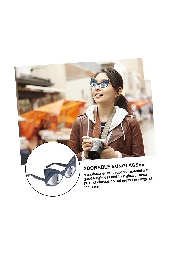 ifundom 2 Paires Lunettes Oeil De Chat Lunettes Drôles Décor Rétro Lunettes De Soleil De Plage Décor De Noël Lunettes De Sole