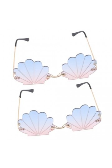 Didiseaon 2 Pièces Lunettes Sans Monture Soirée Lunettes De Soleil Coquille Lunettes De Soleil En Forme De Coquillage Lunette