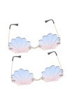 Didiseaon 2 Pièces Lunettes Sans Monture Soirée Lunettes De Soleil Coquille Lunettes De Soleil En Forme De Coquillage Lunette