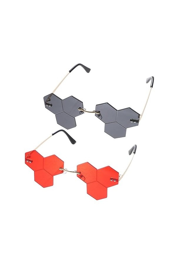 SOIMISS 2 Pièces Lunettes De Soleil Femme Lunettes De Soleil Surdimensionnées Lunettes Irrégulières Lunettes Créatives Lunett