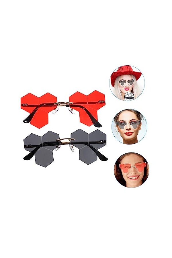 SOIMISS 2 Pièces Lunettes De Soleil Femme Lunettes De Soleil Surdimensionnées Lunettes Irrégulières Lunettes Créatives Lunett