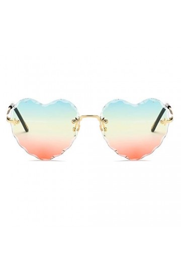 TENDYCOCO Lunettes De Soleil Femme Coeur Lunettes Coeur Transparentes Sans Monture Éblouissement Lunettes De Soleil De Quai P