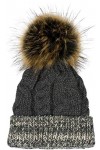 styleBREAKER Bobble Cap Unicolore en Tricot, Ceinture à Motifs Multicolores, Doublure Polaire, Bobble Cap en Fourrure dhiver