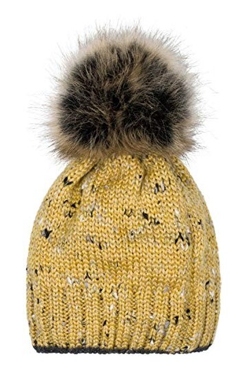 styleBREAKER Bobble Hat en Tricot pour Femmes avec Fil à Paillettes et Doublure Polaire, Bobble Hat dhiver 04024178, Couleur