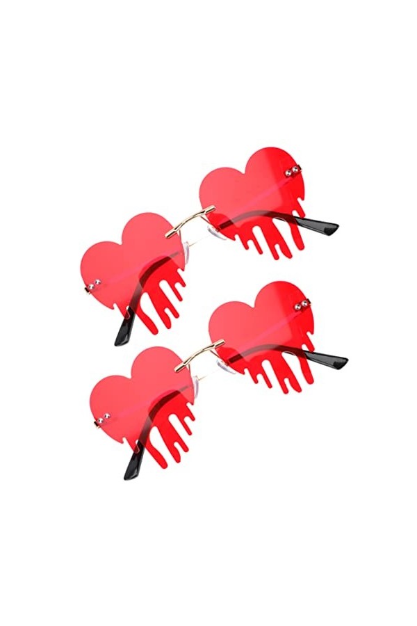 Toddmomy 2 Pièces Lunettes De Soleil Larmes Damour Lunettes Rave Enfants Habiller Des Lunettes Accessoires De Festival Pour 