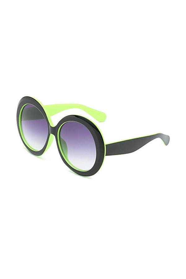 SHANGYUN Lunettes De Soleil Rondes Femmes Lunettes De Soleil pour Femme Lunettes De Soleil Cercle Dégradé NoirGreenGray