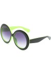 SHANGYUN Lunettes De Soleil Rondes Femmes Lunettes De Soleil pour Femme Lunettes De Soleil Cercle Dégradé NoirGreenGray