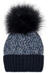 styleBREAKER Bonnet pour Femmes en Maille avec Pompon, avec Doublure en Polaire, Bonnet dhiver avec Pompon en Fourrure, Faus
