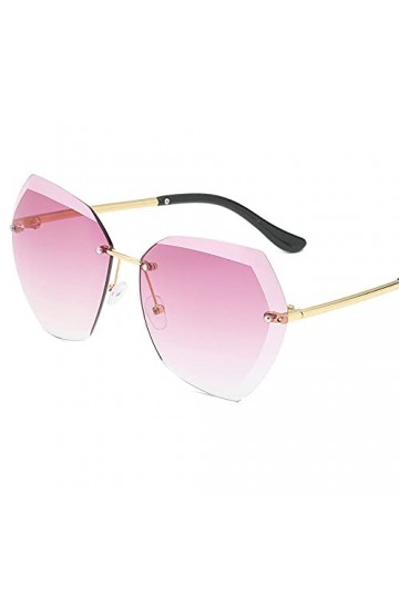 XUANTAO Lunettes de Soleil à la Mode sans Monture à Bord coupé Tendance européenne et américaine Lunettes de Soleil Film océa