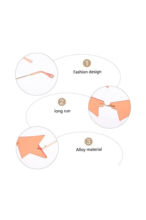 jojofuny 2 Pièces Des Lunettes De Soleil Lunettes De Soleil Vintage Sans Monture Lunettes Cosplay Lunettes Sans Monture Lunet