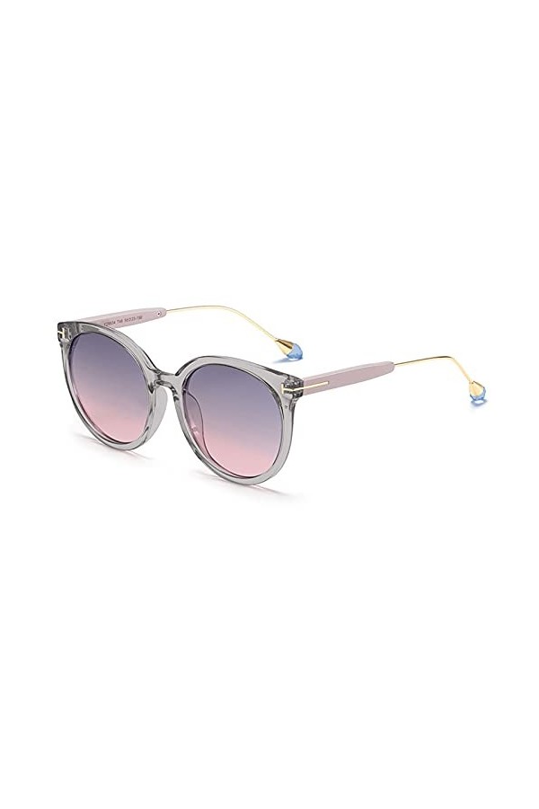 HQX Lunettes de soleil à grande monture pour femmes, conduite de voyage, lunettes de soleil polarisées UV400, matériau de la 