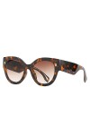 Lunettes de soleil classiques tendance pour femme - Lunettes de soleil œil de chat - - C4 Thé encadré écaille de tortue,
