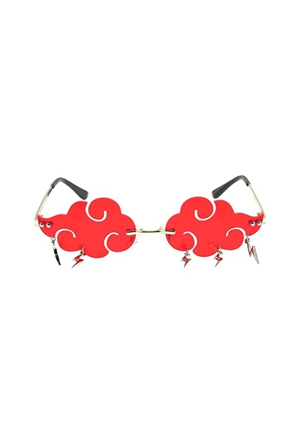 Abaodam Lunettes de soleil nuage sans monture avec gland en forme de nuage - Lunettes de soleil disco années 90 - Lunettes vi