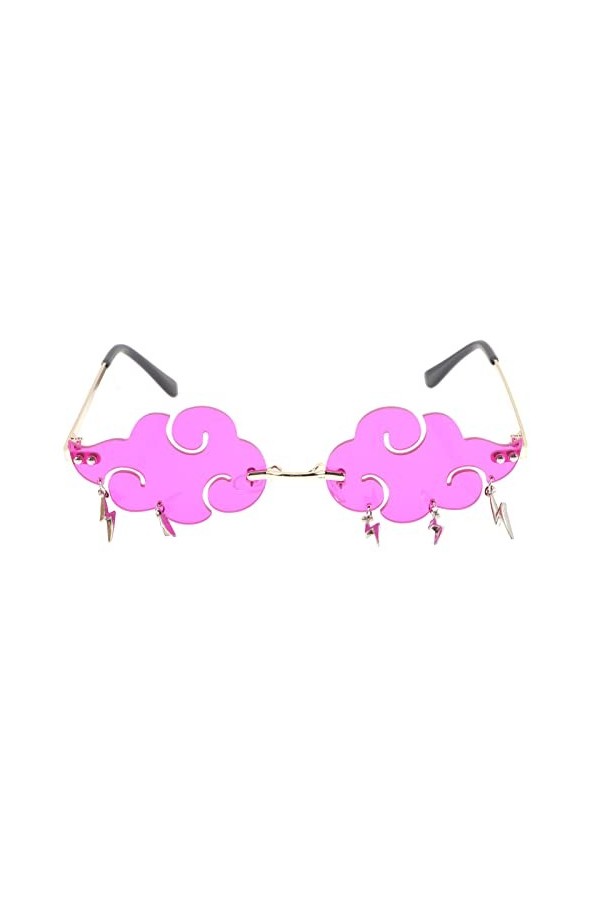 Abaodam Lunettes de soleil nuage sans monture avec gland en forme de nuage - Lunettes de soleil disco années 90 - Lunettes vi
