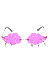 Abaodam Lunettes de soleil nuage sans monture avec gland en forme de nuage - Lunettes de soleil disco années 90 - Lunettes vi