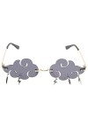 Abaodam Lunettes de soleil nuage sans monture avec gland en forme de nuage - Lunettes de soleil disco années 90 - Lunettes vi
