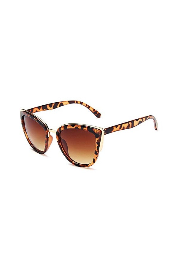 SHANGYUN Lunettes de Soleil Anti-éblouissement Lunettes de Soleil Mode Femme UV400 LeopardBrwon