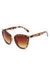 SHANGYUN Lunettes de Soleil Anti-éblouissement Lunettes de Soleil Mode Femme UV400 LeopardBrwon
