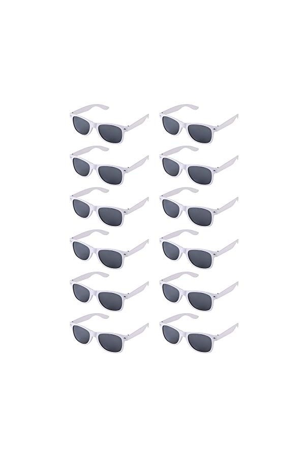 LFYXCW Lot de 12 Lunettes de Soleil Couleur Plastique pour Adulte Pack de Fete 6Couleur 