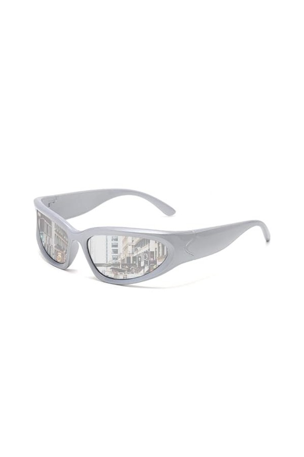 Lunettes de soleil de Sport Enveloppées Polarisées Homme Femme Y2K Futuriste de Mode Ovale Cadre de Lunettes épais Cyclisme