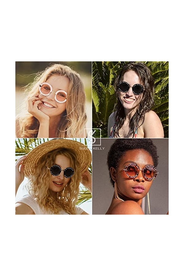 SHEEN KELLY Lunettes de soleil rondes pour femmes Lunettes de soleil bee bee