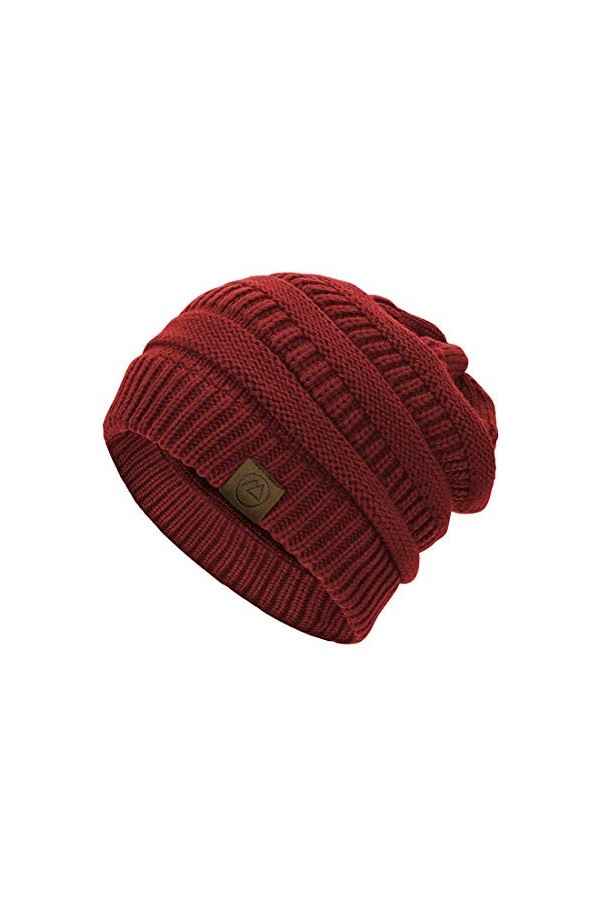 Durio Bonnet tricoté pour femme - Bonnet dhiver - Bonnet en grosse maille - Doux, 3 pièces 1, taille unique