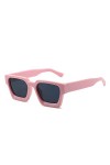 YAMEIZE Rectangulaires Rétro Lunettes de Soleil-pour Femmes avec Protection UV400 Carrée à la Mode Rose