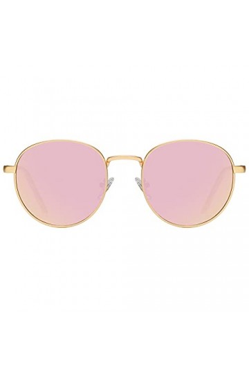 H HELMUT JUST Lunettes de Soleil Femme Ronde Verres Miroir Rose Vintage