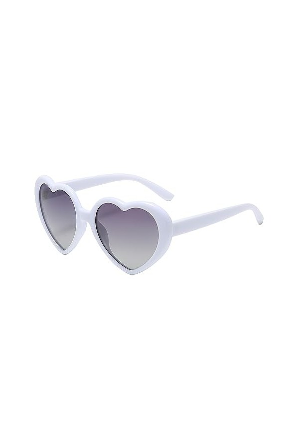 JCTAIFOO Lunettes de soleil polarisées en forme de cœur pour femme Vintege Mode surdimensionnée pour fête festival, Jaune/gri