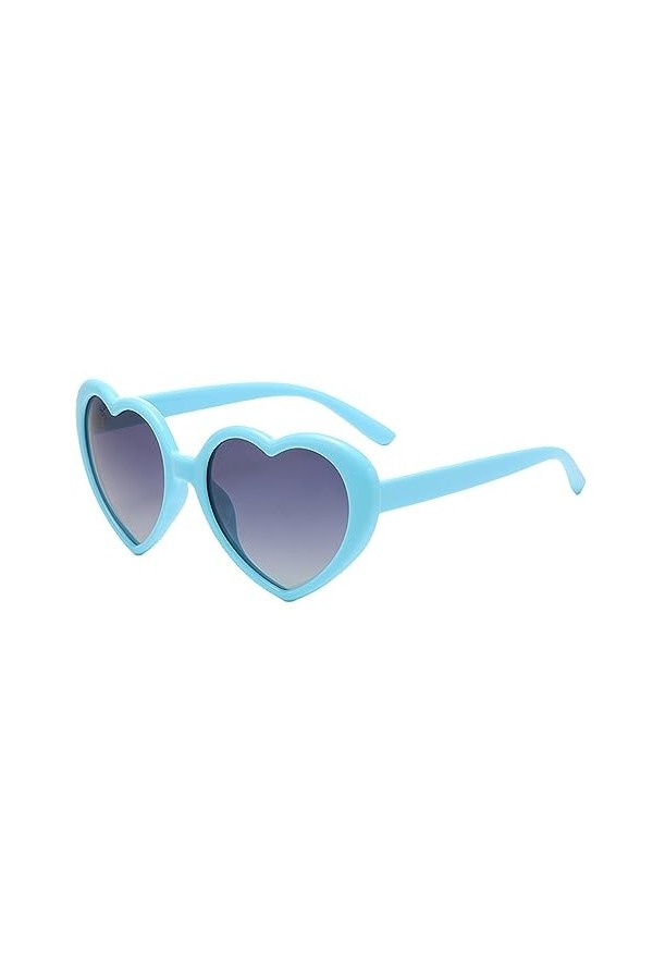 JCTAIFOO Lunettes de soleil polarisées en forme de cœur pour femme Vintege Mode surdimensionnée pour fête festival, Jaune/gri