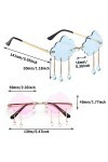 2 Pièces Mode Vintage Lunettes, Lunettes de Soleil Sans Cadre, Sans Cadre Mode Métal Lunettes de Soleil Rain Cloud pour La Pl