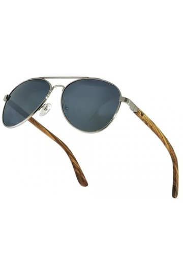 WOO LANDO Lunettes de soleil en bois pour homme et femme - Lunettes de soleil polarisées avec branches en bois - Protection U
